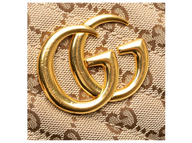 Gucci Piccola Borsa a Spalla Matelassé GG Marmont Marrone Beige - vista 8