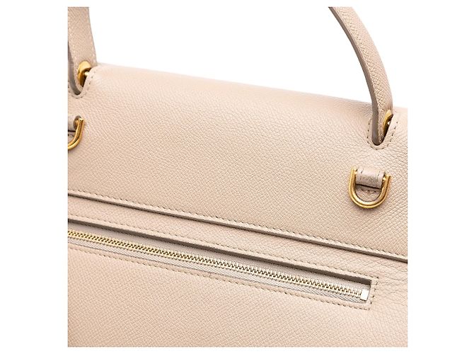 Belt Bag Céline Celine Mini Gürteltasche aus beigeem genarbtem Kalbsleder - Ansicht 10