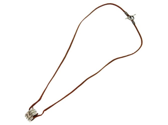 Collana Choker Hermès Move H Argento Arancione - vista 4
