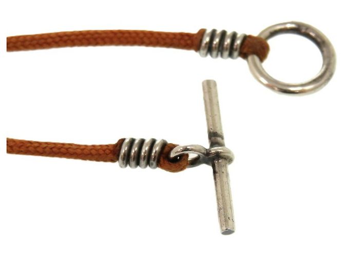 Collana Choker Hermès Move H Argento Arancione - vista 8