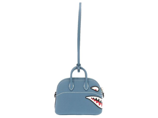 Charm per borsa Hermès Bolide in pelle Swift Shark Blu - vista 4