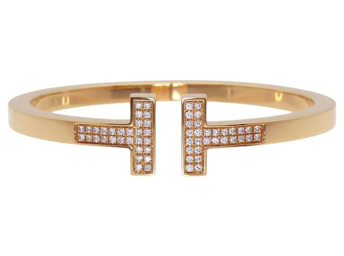 Tiffany & Co Bracciale in oro rosa 18K con diamanti Tiffany T-Square D'oro - vista 2