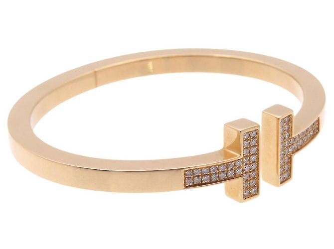 Tiffany & Co Bracciale in oro rosa 18K con diamanti Tiffany T-Square D'oro - vista 4