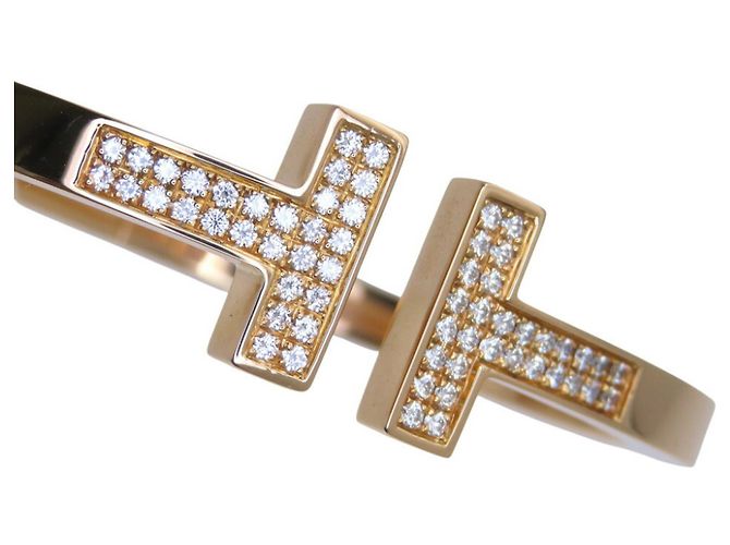 Tiffany & Co Bracciale in oro rosa 18K con diamanti Tiffany T-Square D'oro - vista 9