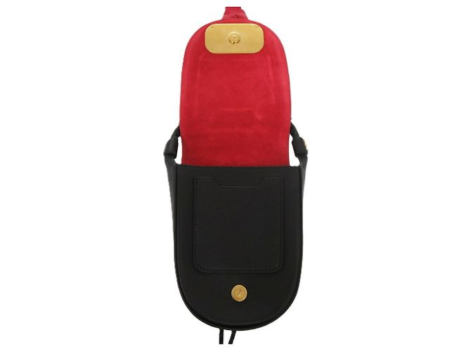 Borsa a Spalla in Pelle V-Sling Small Saddle di Valentino Garavani Nero Rosso - vista 7