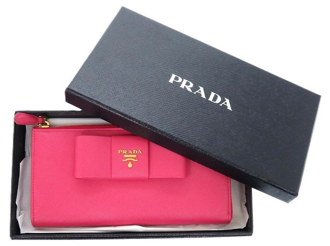 Ribbon Cartera larga con cinta redonda Prada Rosa - vista 3