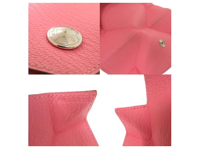 Monedero de piel de cabra rosa Levain Quatre de Hermès - vista 10