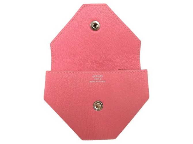 Monedero de piel de cabra rosa Levain Quatre de Hermès - vista 6