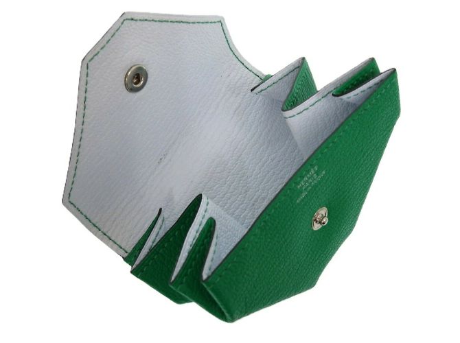 Monedero Hermès Levain Quatre Chevre Verde Menta - vista 7