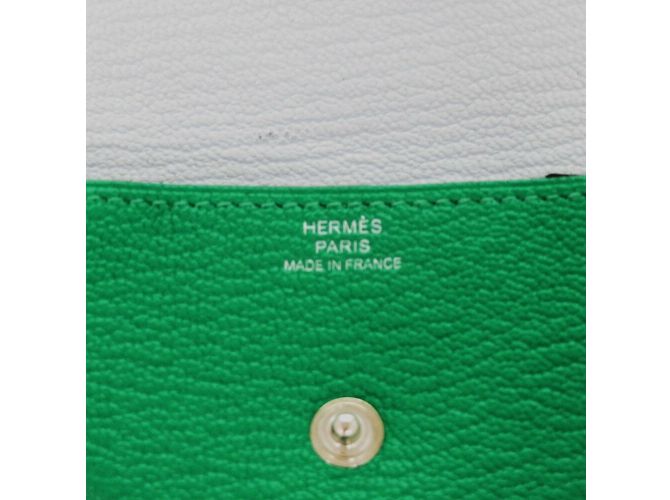 Monedero Hermès Levain Quatre Chevre Verde Menta - vista 8