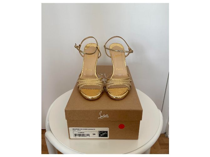 Sandali con tacco Christian Louboutin in serpente Ayers - vista 3