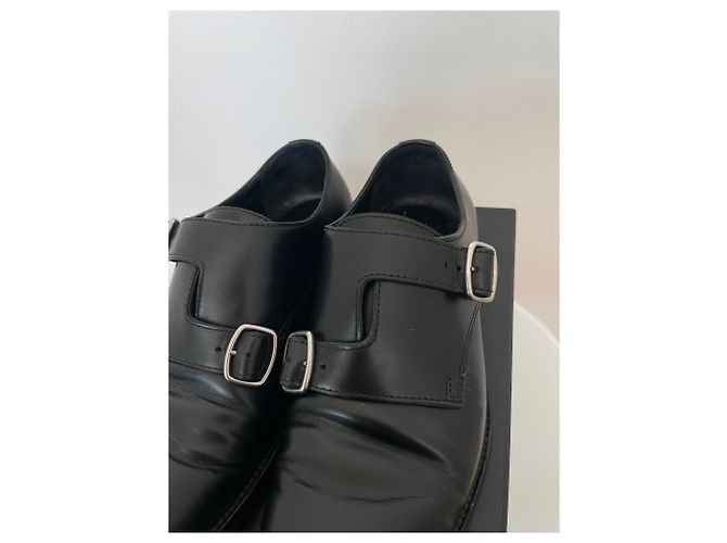 Yves Saint Laurent Saint Laurent Paris Leder Derby-Schuhe mit Schnalle - Ansicht 3