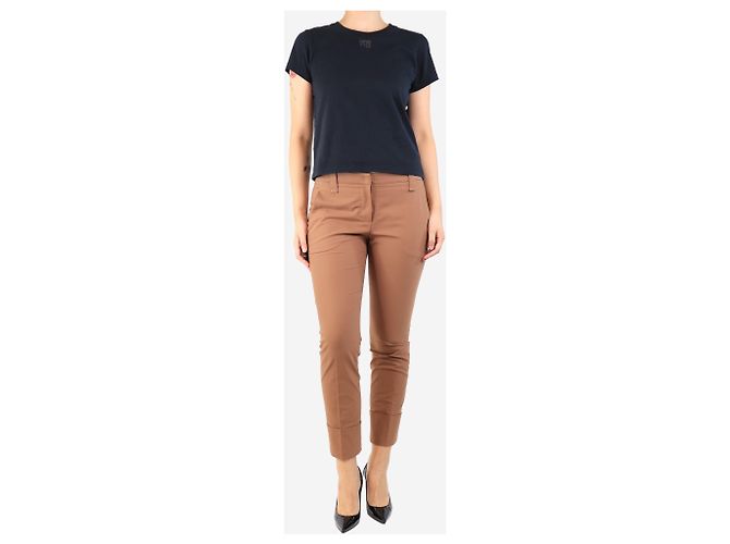 Brunello Cucinelli Pantalones de algodón marrones a medida - talla UK 10 Castaño - vista 2