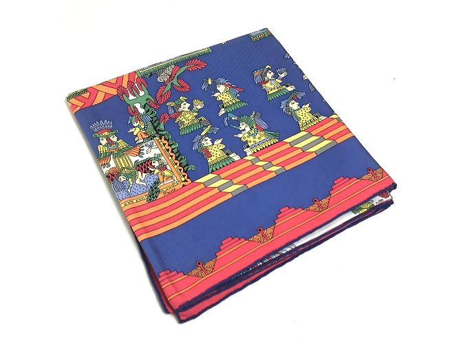Bufanda de Seda Carré 90 Astres et Soleils de Hermès Roja Azul Multicolor - vista 12