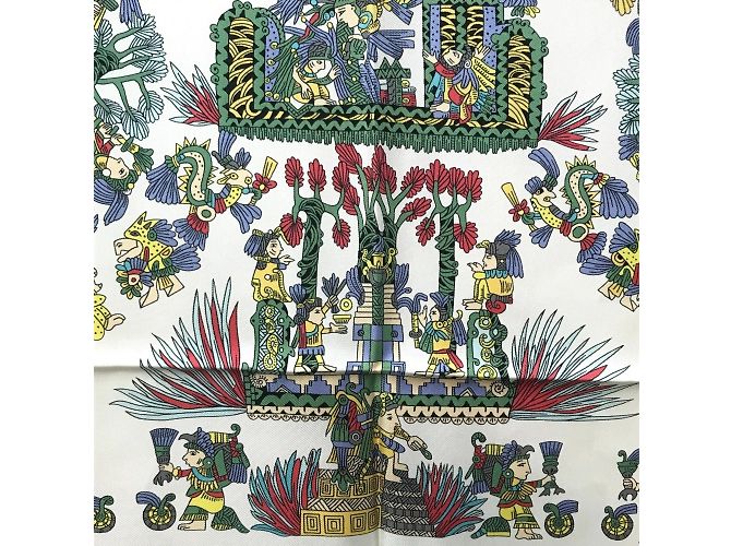 Bufanda de Seda Carré 90 Astres et Soleils de Hermès Roja Azul Multicolor - vista 5
