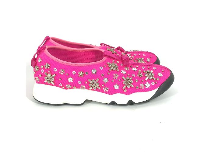 Sneakers in rete rosa Christian Dior - vista 3