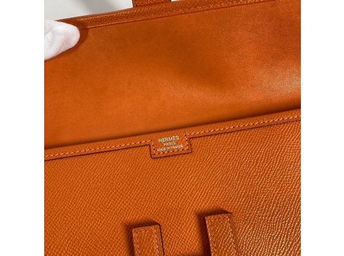 Borsa Clutch Hermès Jige Elan 29 Arancione - vista 10