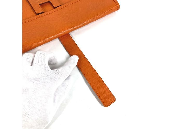 Borsa Clutch Hermès Jige Elan 29 Arancione - vista 7