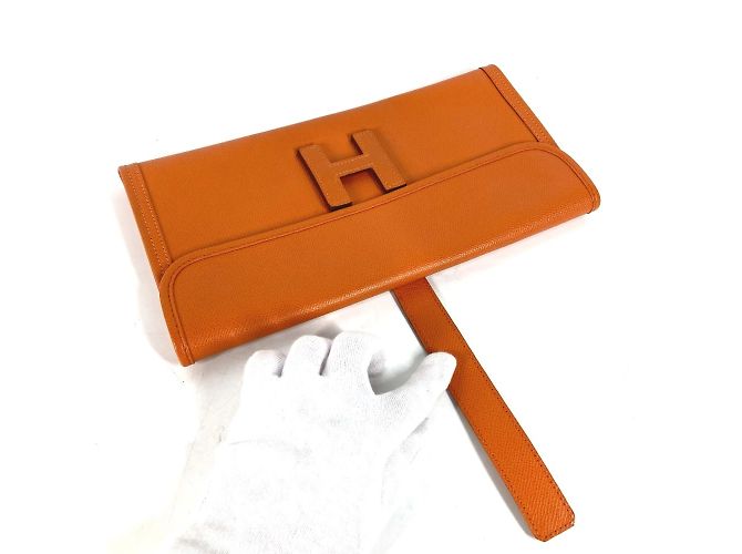 Borsa Clutch Hermès Jige Elan 29 Arancione - vista 8