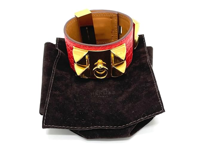 Bracciale Bangle Collier de Chien di Hermès Rosso - vista 12