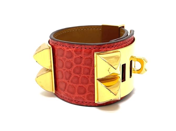 Bracciale Bangle Collier de Chien di Hermès Rosso - vista 2