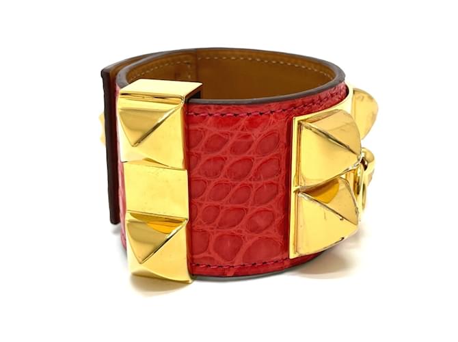 Bracciale Bangle Collier de Chien di Hermès Rosso - vista 3