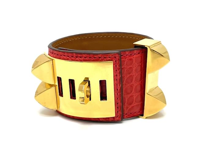 Bracciale Bangle Collier de Chien di Hermès Rosso - vista 4
