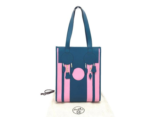 Hermès HERMES Petit H Borsa a Spalla Dreamcatcher Rosa Blu navy - vista 12