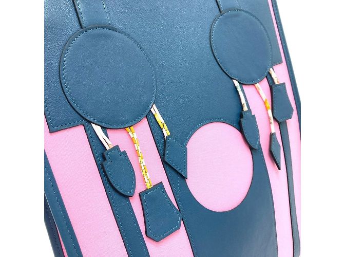Hermès HERMES Petit H Borsa a Spalla Dreamcatcher Rosa Blu navy - vista 5