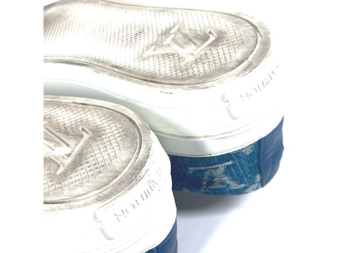 Sneakers in denim Monogram Louis Vuitton Blu - vista 14