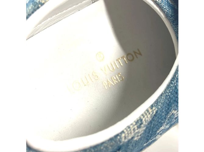 Sneakers in denim Monogram Louis Vuitton Blu - vista 15