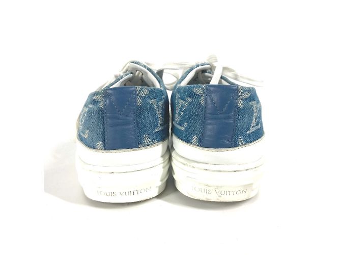 Sneakers in denim Monogram Louis Vuitton Blu - vista 3