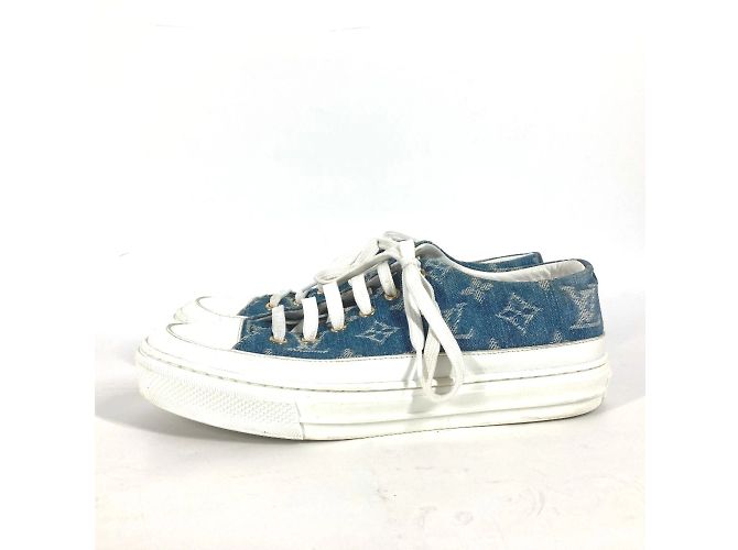 Sneakers in denim Monogram Louis Vuitton Blu - vista 5