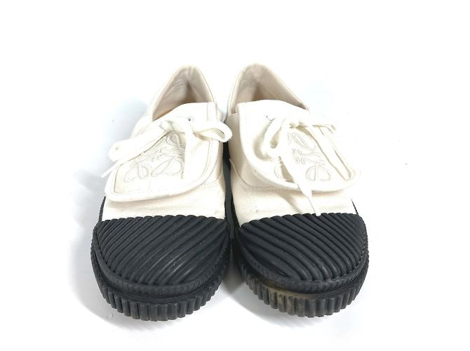 Sneakers in tela/gomma bicolore Loewe Anagram Nero Bianco - vista 2