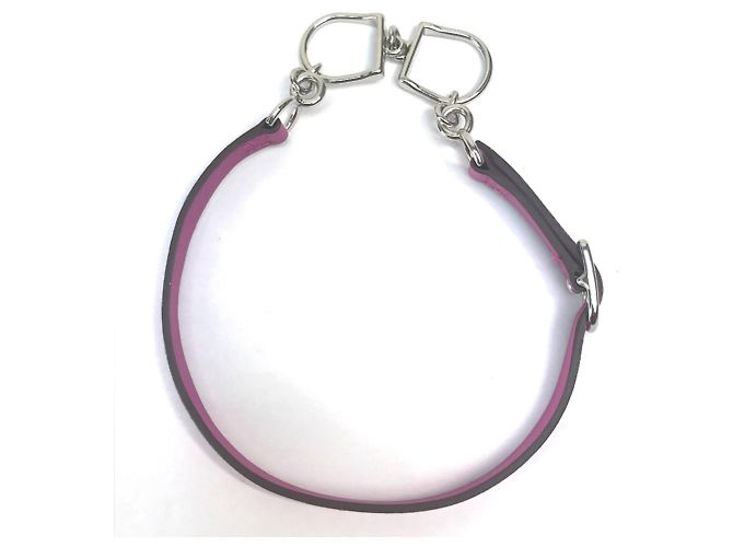 Pulseira Etrier Double Tour em couro Swift da Hermès Roxo - vista 3