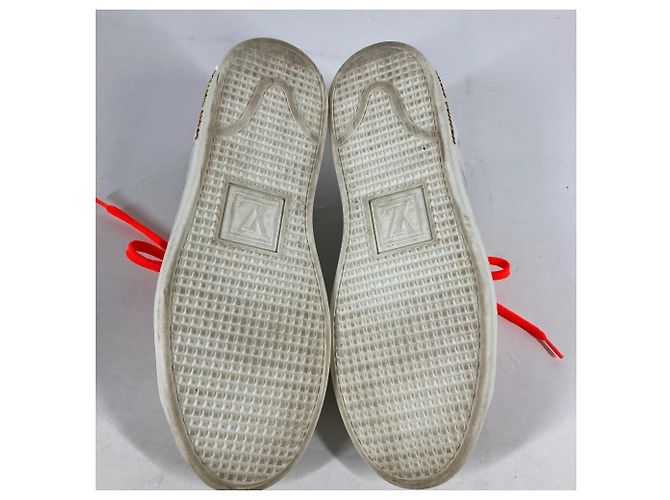 Tênis de amarrar Monogram Front Row da Louis Vuitton Branco Laranja - vista 12