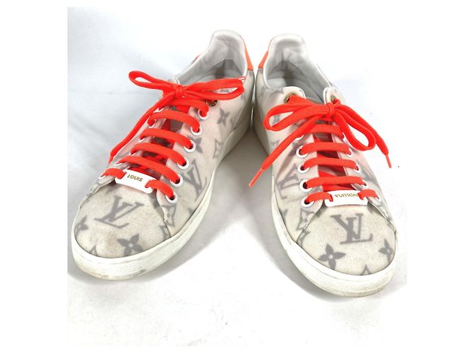 Tênis de amarrar Monogram Front Row da Louis Vuitton Branco Laranja - vista 3