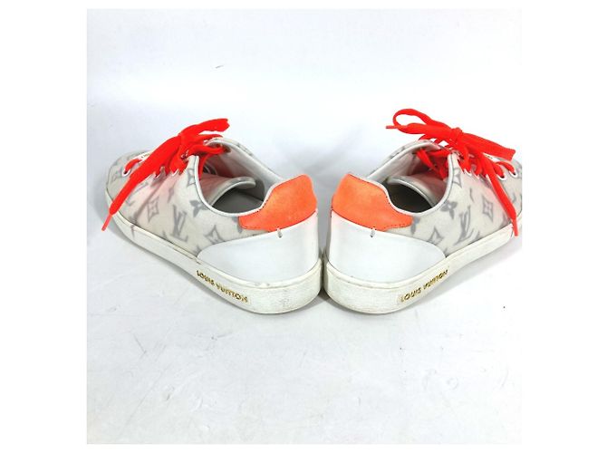Tênis de amarrar Monogram Front Row da Louis Vuitton Branco Laranja - vista 5