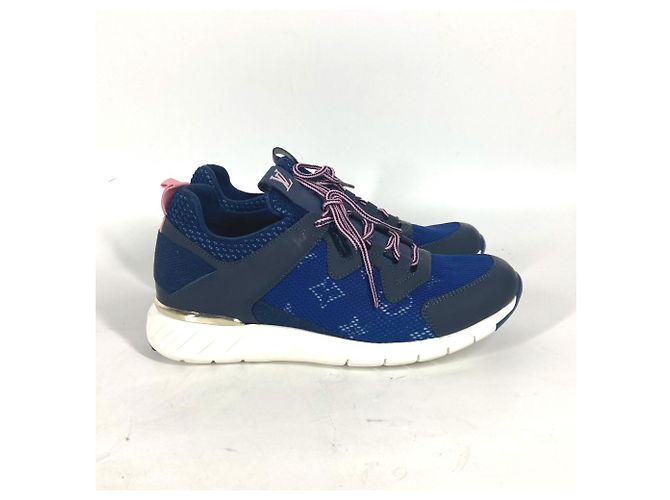 Sneakers con Logo Monogram Louis Vuitton Rosa Blu - vista 4