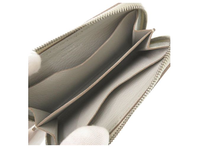 Billetera de tarjeta de cuero Evergrain gris Hermès Castaño - vista 5