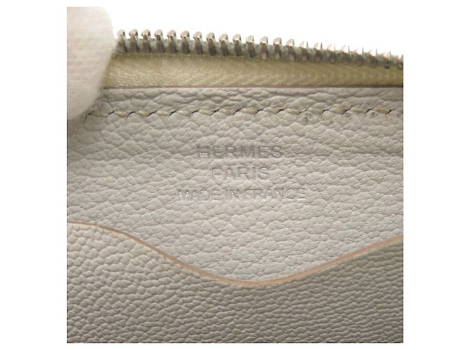 Billetera de tarjeta de cuero Evergrain gris Hermès Castaño - vista 6