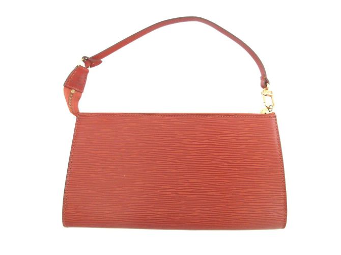Pochette in pelle Epi Louis Vuitton Marrone - vista 2