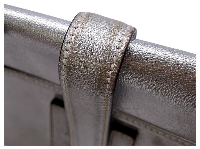 Borsa Clutch Hermès Jige Elan in Capra Mysore Argento - vista 10