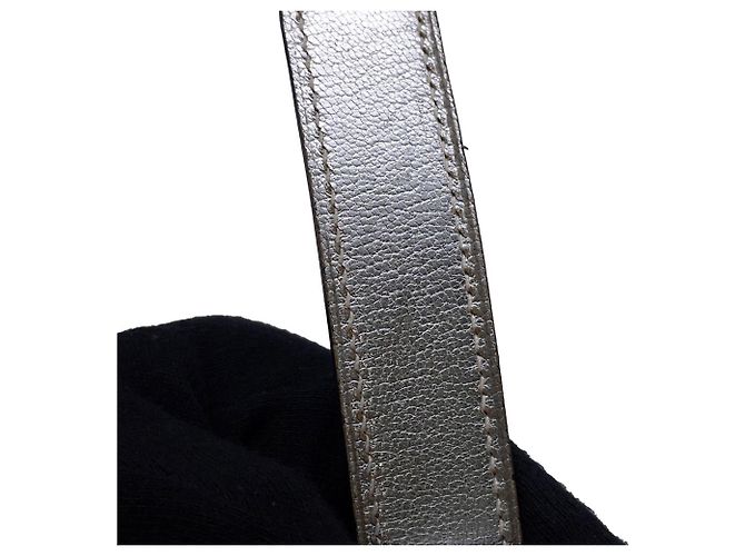 Borsa Clutch Hermès Jige Elan in Capra Mysore Argento - vista 14