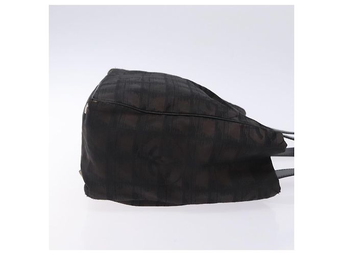 CHANEL Nuova Borsa Tote da Viaggio Nylon Marrone Scuro Nero CC Auth BA4258 - vista 3