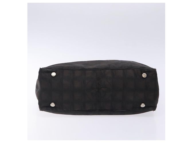CHANEL Nuova Borsa Tote da Viaggio Nylon Marrone Scuro Nero CC Auth BA4258 - vista 5