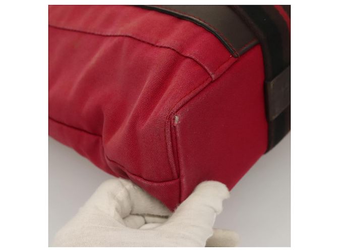 Hermès HERMES Toroca Horizontal PM Handtasche Canvas Rot Auth bs28114 - Ansicht 9