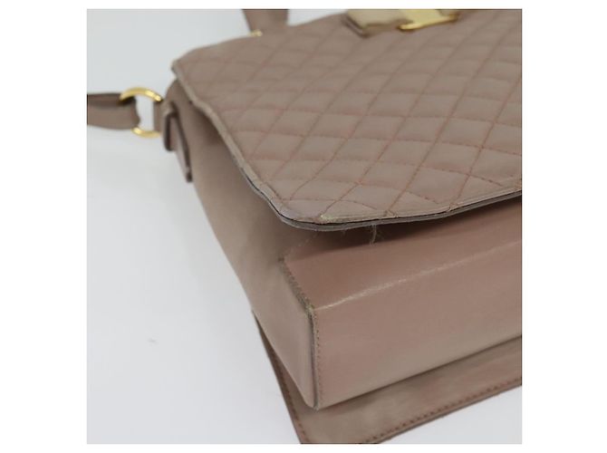 Borsa a Spalla Vala in Pelle Rosa Oro Auth BA4203 di Salvatore Ferragamo D'oro - vista 10