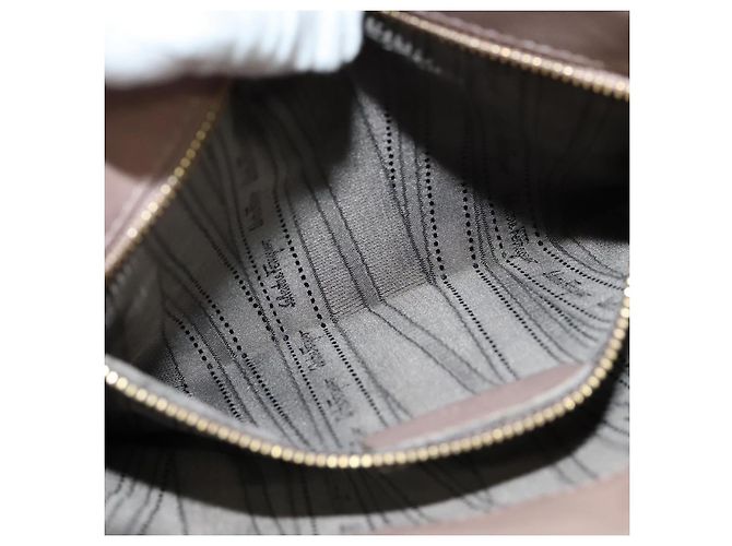 Borsa a Spalla Vala in Pelle Rosa Oro Auth BA4203 di Salvatore Ferragamo D'oro - vista 25