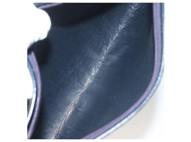 Borsa a Spalla in Tela Trotter Christian Dior Blu Navy Oro Auth 132631 D'oro - vista 12